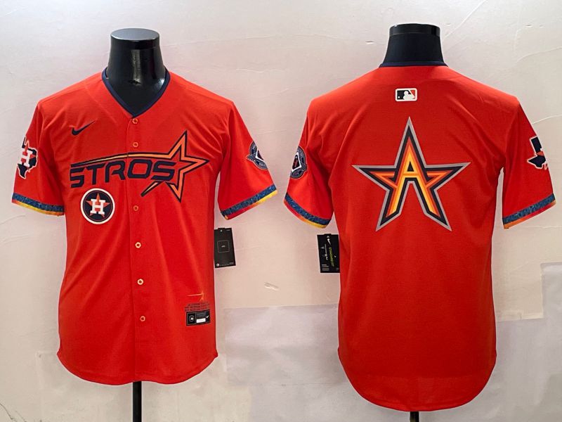 Men Houston Astros Blank Orange Five generation Joint Name 2025 Nike MLB Jersey style 6